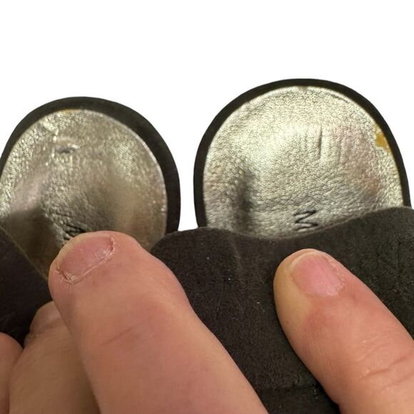 MICHAEL SHANNON Olive Green Suede Peep Toe Ankle Strap Platform Heels Pumps - Picture 9 of 11